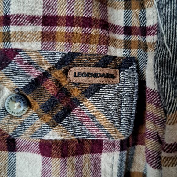 Legendary Whitetails Brown Plaid Long Sleeve Button Down Men's Larege - Picture 3 of 6